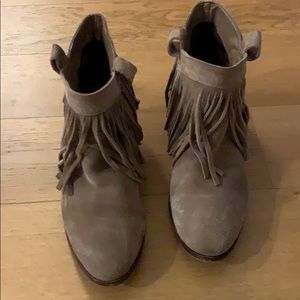 Leather Fringe Booties